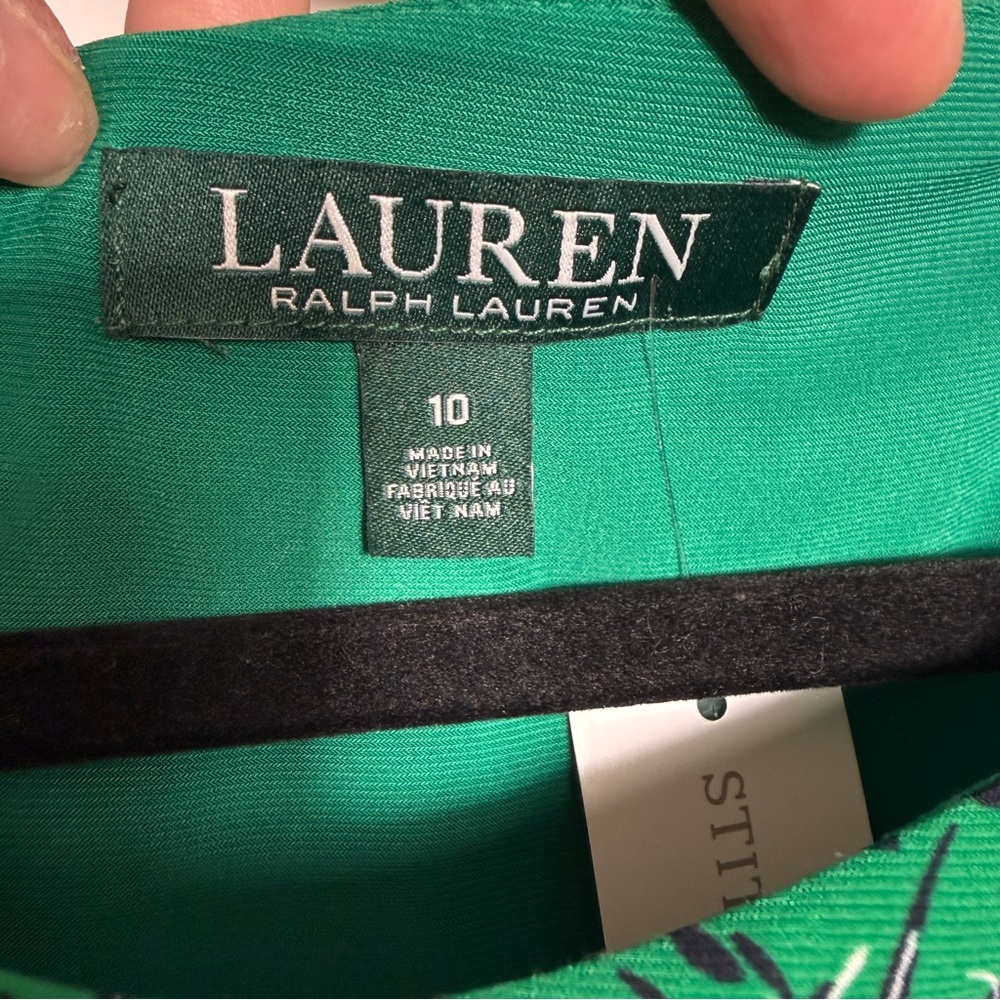 Lauren Ralph Lauren Green Floral Midi Dress Size 10 NWT - Picture 4 of 9